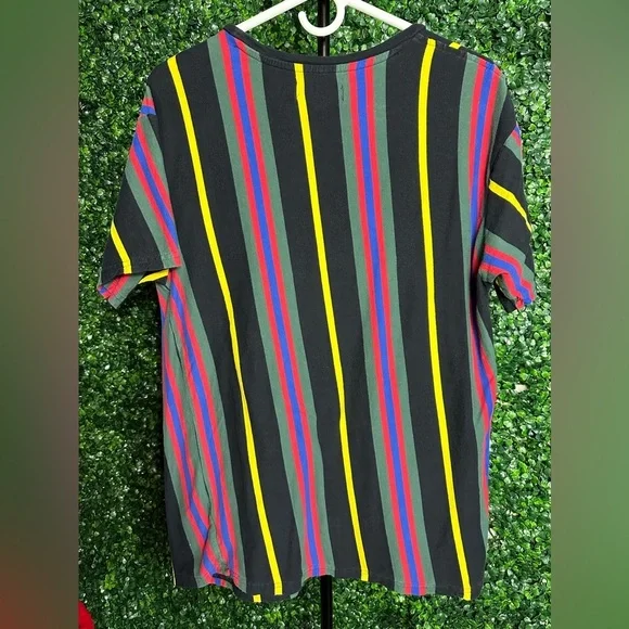 Pacsun Large Striped black red yellow mens Shirt - Picture 3 of 4